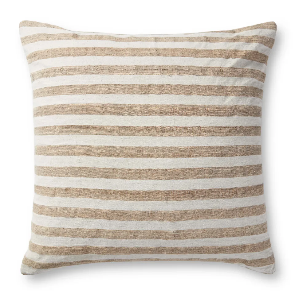 Magnolia Home by Joanna Gaines x Loloi Mira Natural / Ivory 26" x 26" Cover w/Poly