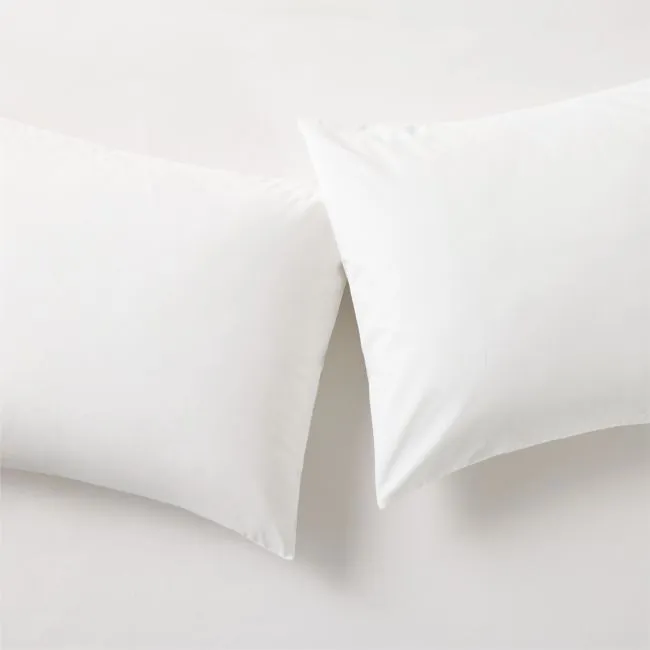 Premier White Organic Cotton Percale 500 Thread Count Standard Pillowcases Set of 2