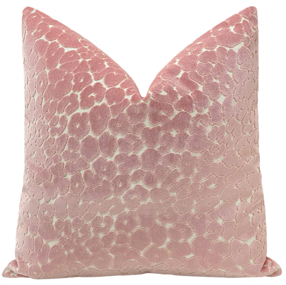 LEOPARD CUT VELVET // PINK PEONY - 20” X 26” STANDARD SHAM