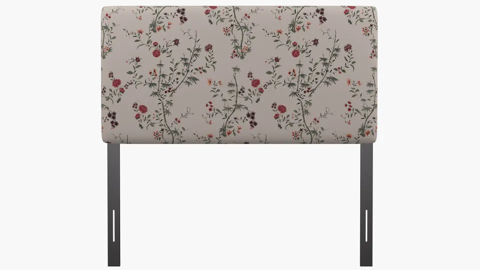 Square Back Headboard, Multi Bamboo Garden, Full