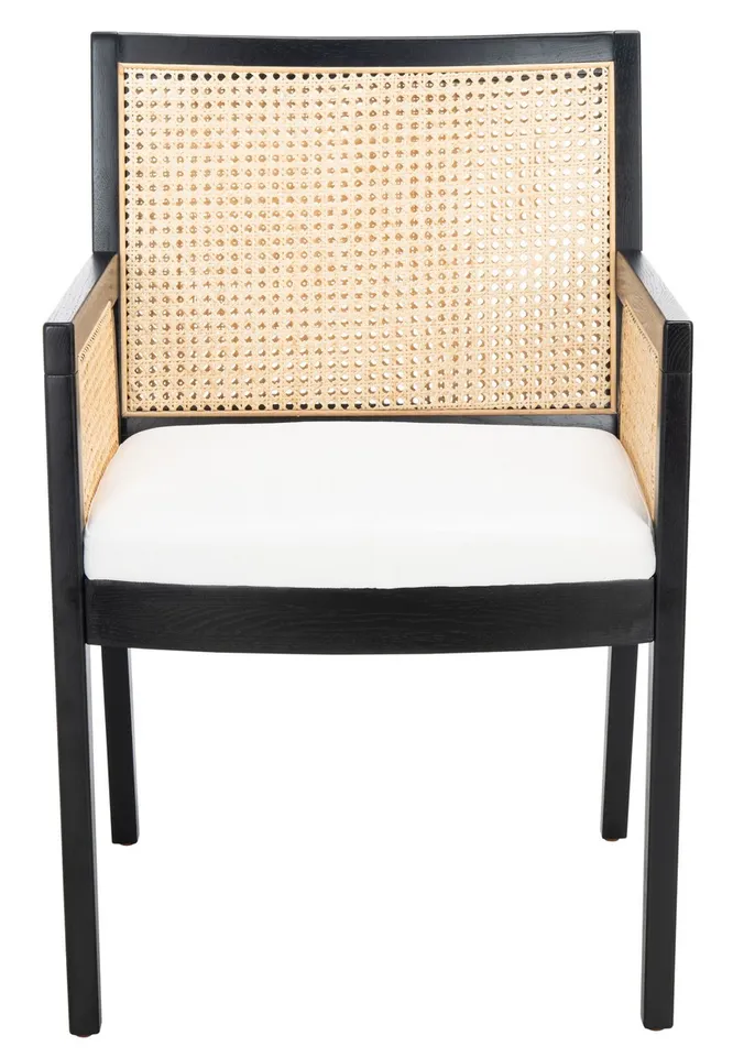 Malik Rattan Dining Chair - Black/Natural