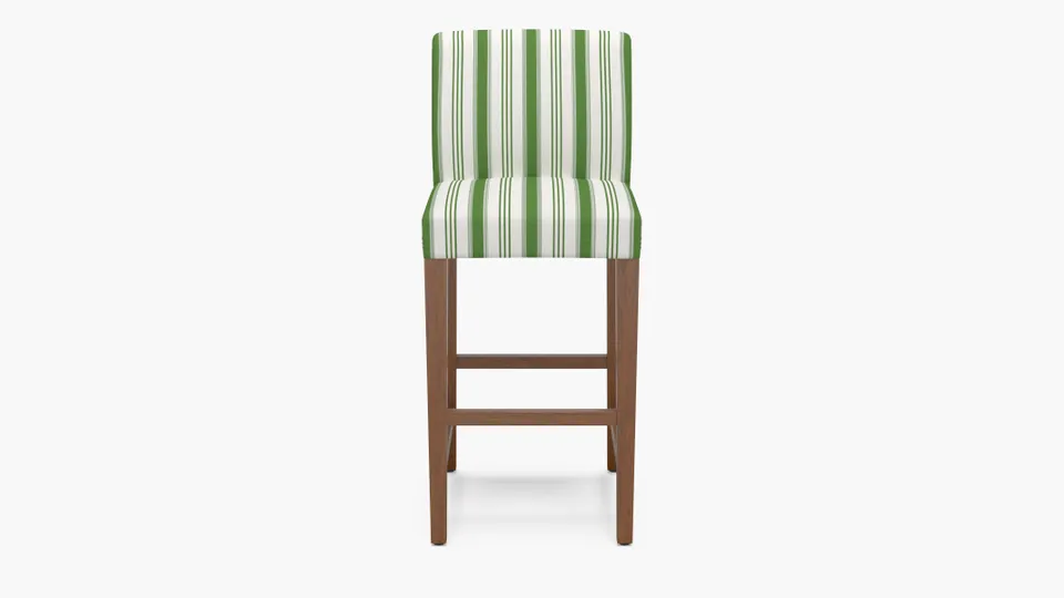 Signature Dining Bar Stool, Jade Regency Stripe, Walnut Square Tapered Leg