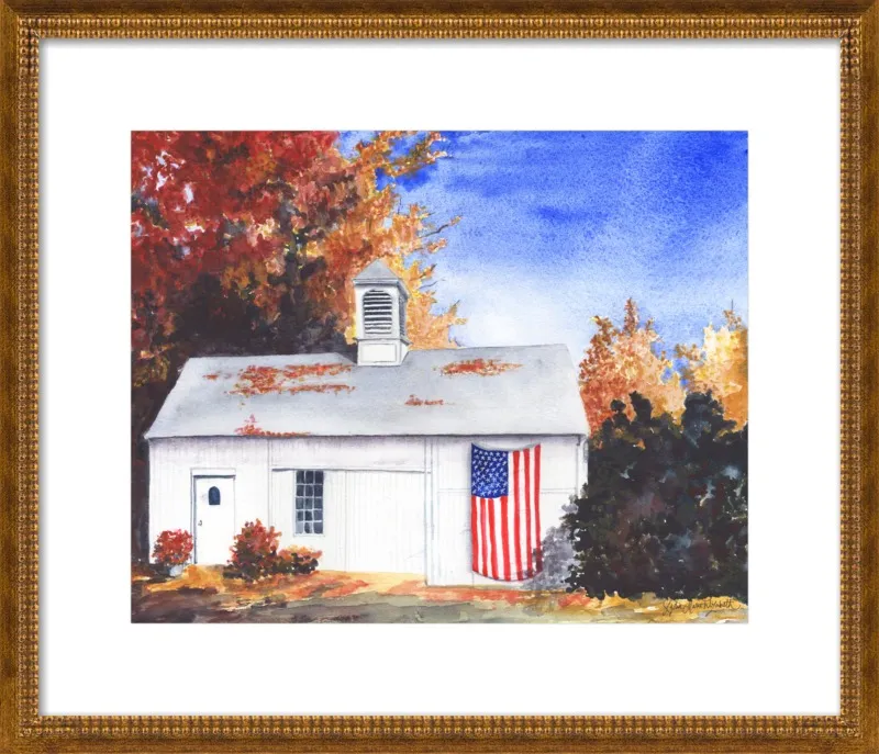 The Ross Barn in Fall by Lydia Marie Elizabeth for Artfully Walls