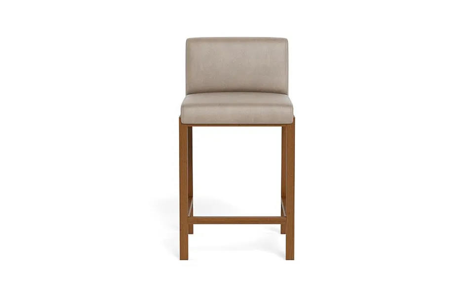 Callen Leather Wood Framed Upholstered Stool