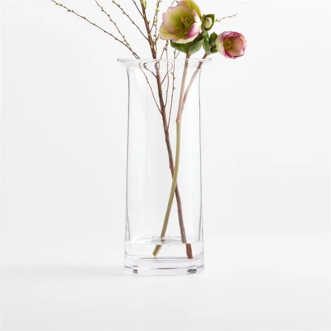 Fleur Medium Clear Handblown Glass Vase 11"