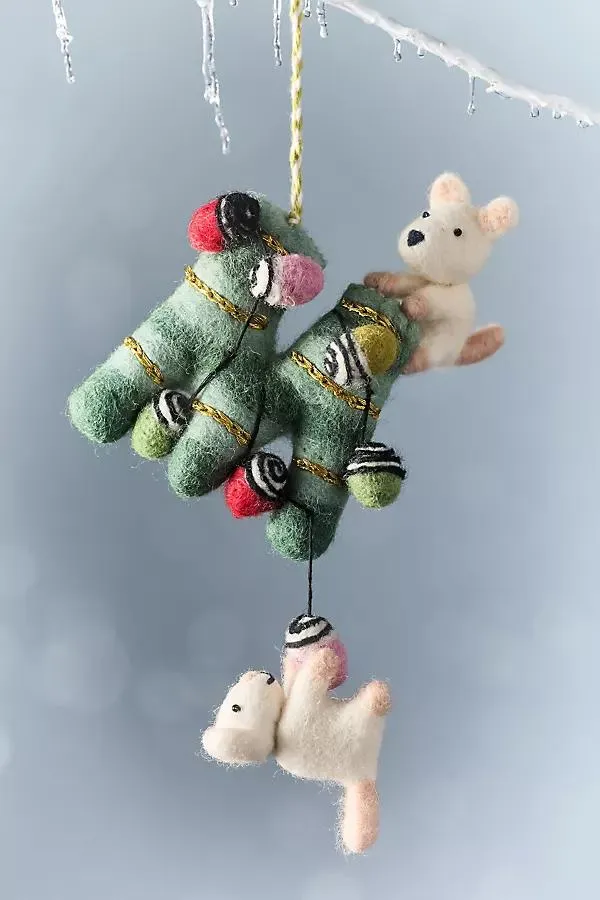 Holiday Helpers Felt Monogram Ornament