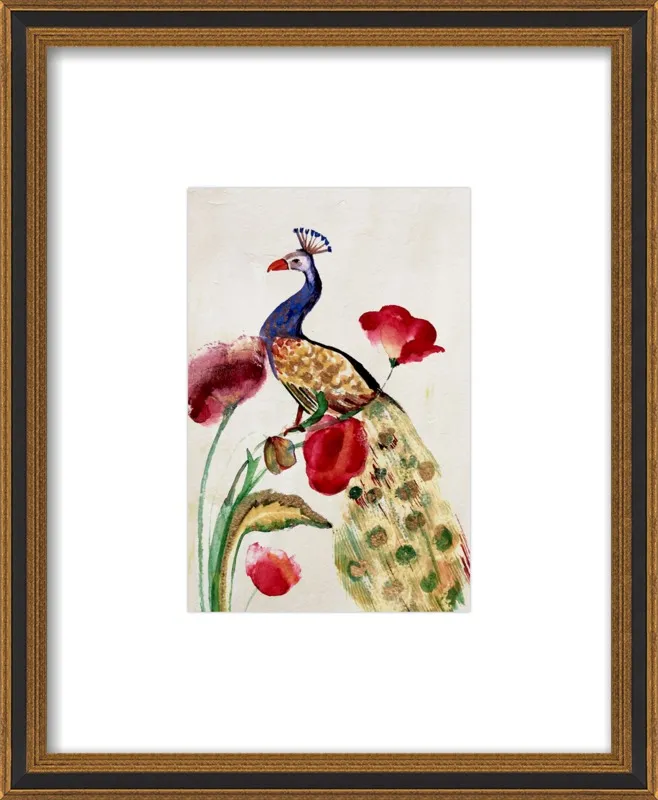 blue gold peacock by Ruti Shaashua for Artfully Walls