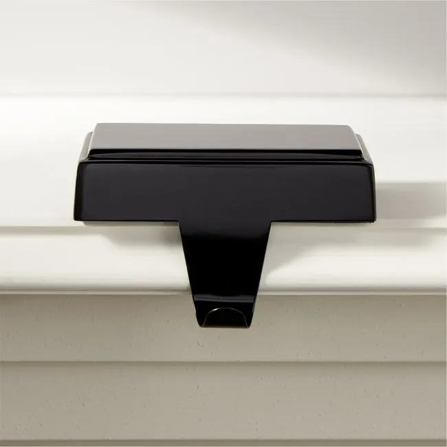 Layer Rectangular Black Stainless Steel Christmas Stocking Holder