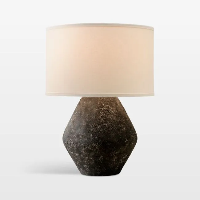 Toulon Short Ceramic Table Lamp with White Shade