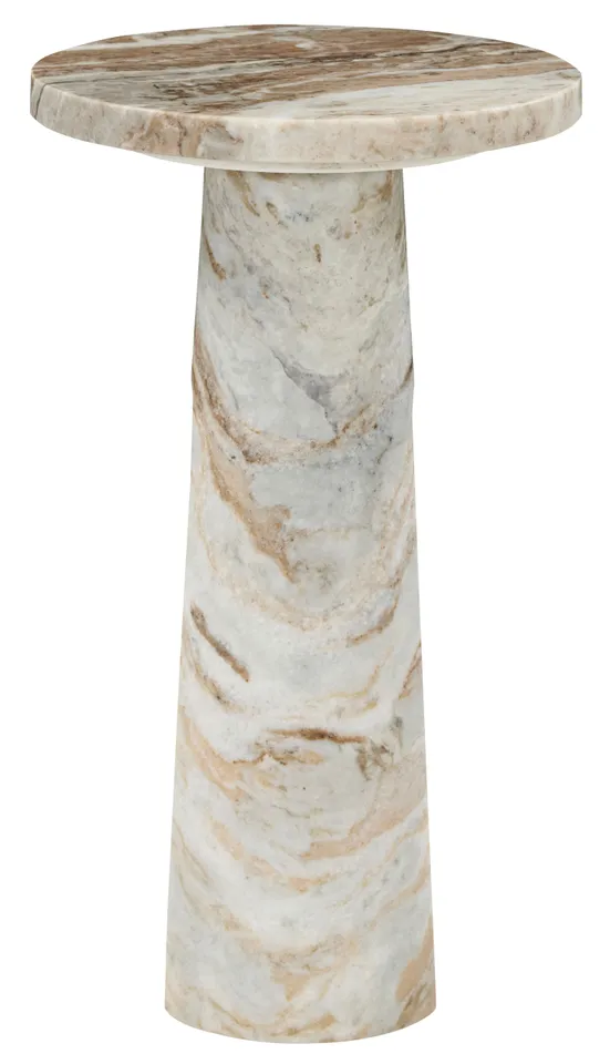 Safavieh Couture Doxander Marble Short Drink Table, White / Brown