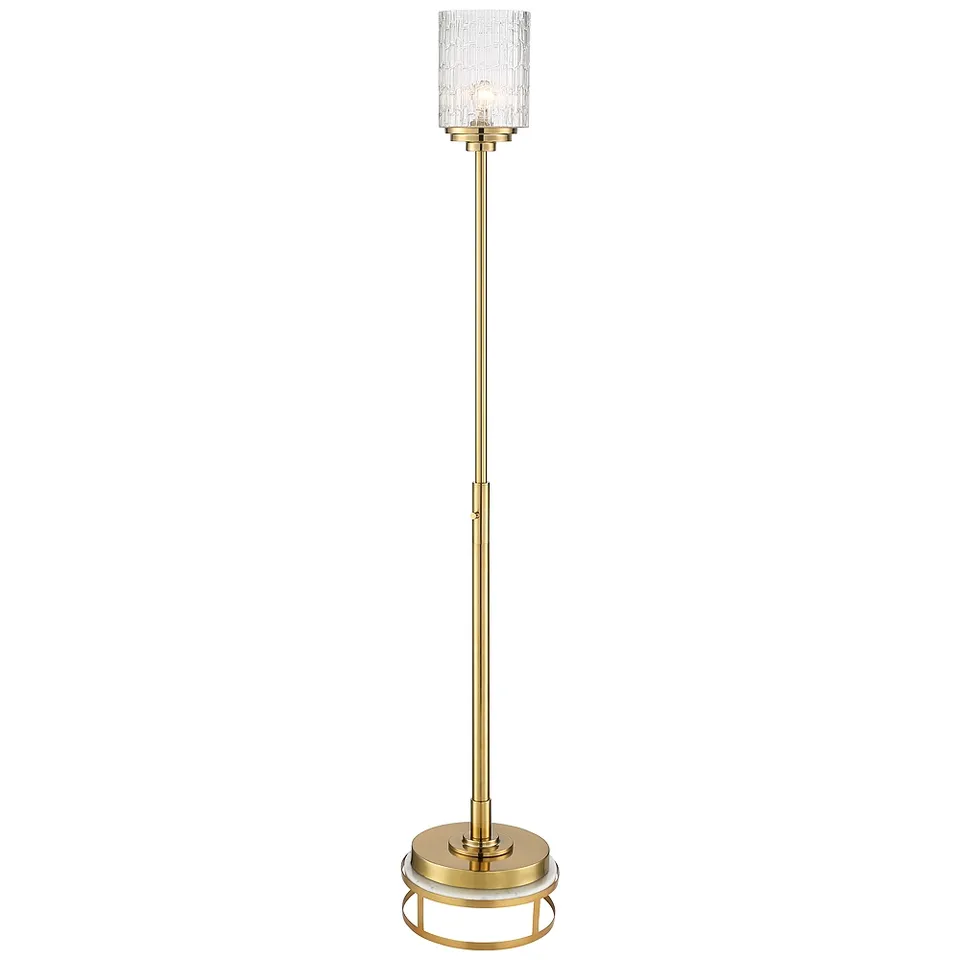 Possini Euro Kinsey 78" Modern Brass Torchiere Floor Lamp with Riser