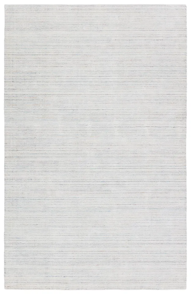 Mona Handmade Indoor/Outdoor Solid Cream/ Gray Area Rug (5'X8')