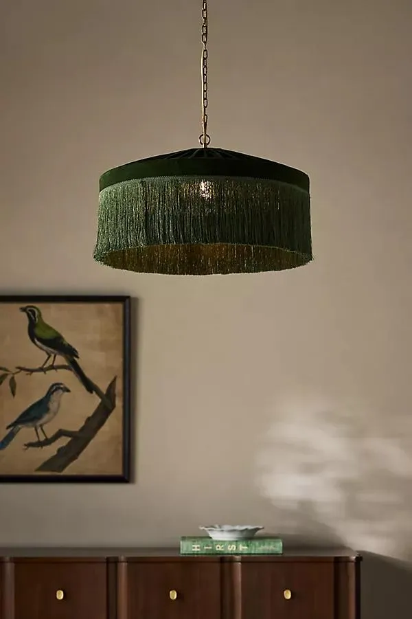 Sinclair Tassel-Fringed Velvet Pendant