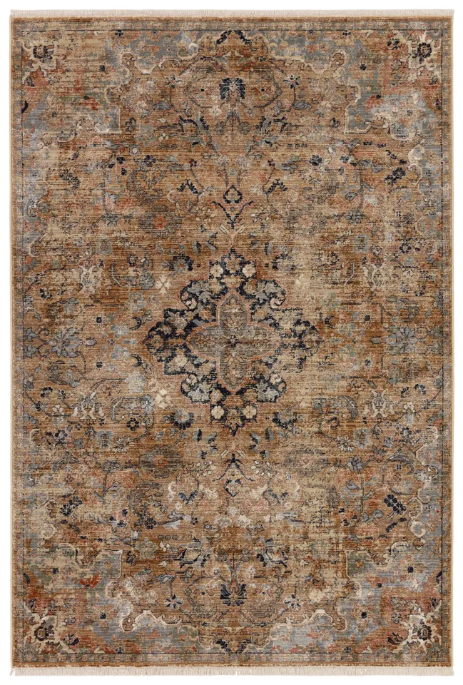 Label J Amena ZFA08 Medallion Brown and Gray Area Rug (9'X12'11")