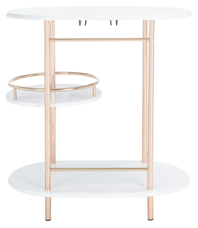 Iva 3 Tier Swivel Bar Table - White / Gold