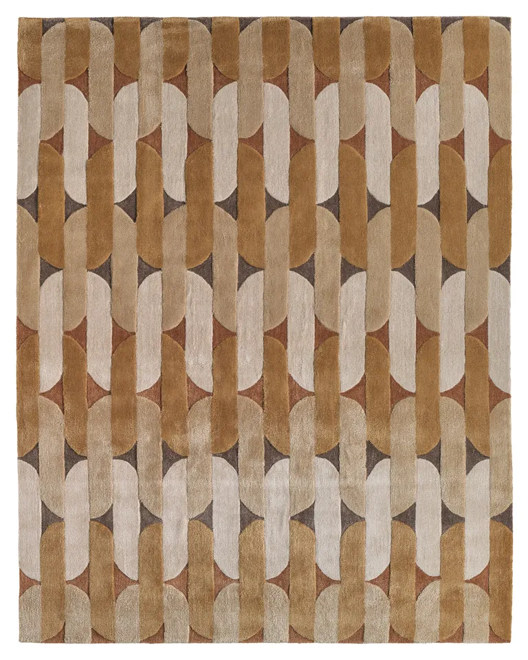 Kallisto ICO28 Tufted Geometric Yellow/Multicolor Area Rug (10'X14')