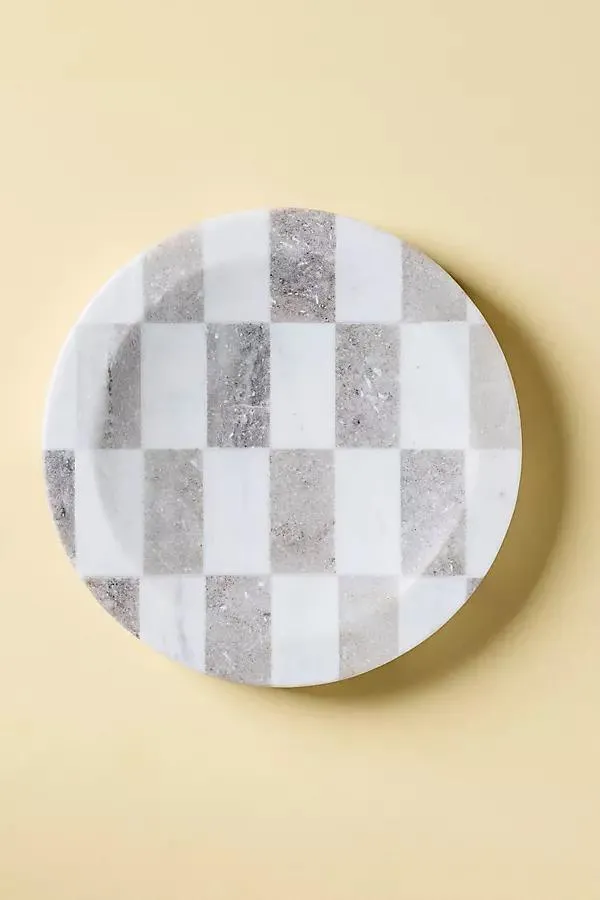Round Marble Checkered Trinket