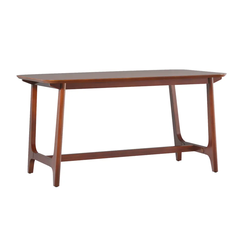 Mid-Century 60" Modern Dining Table with Trestle Base, Walnut Veneer