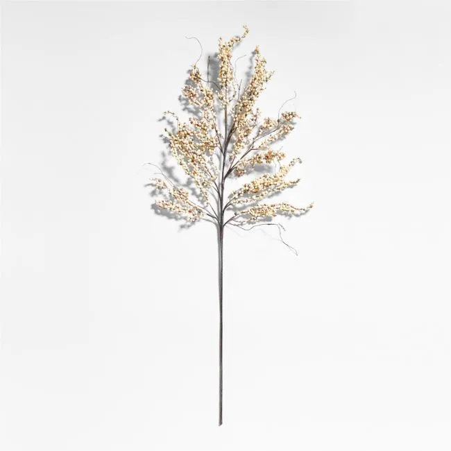 Faux White Mini Berry Holiday Stem 48"