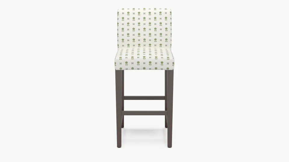 Signature Dining Bar Stool, Jade Mod Fleur, Espresso Square Tapered Leg