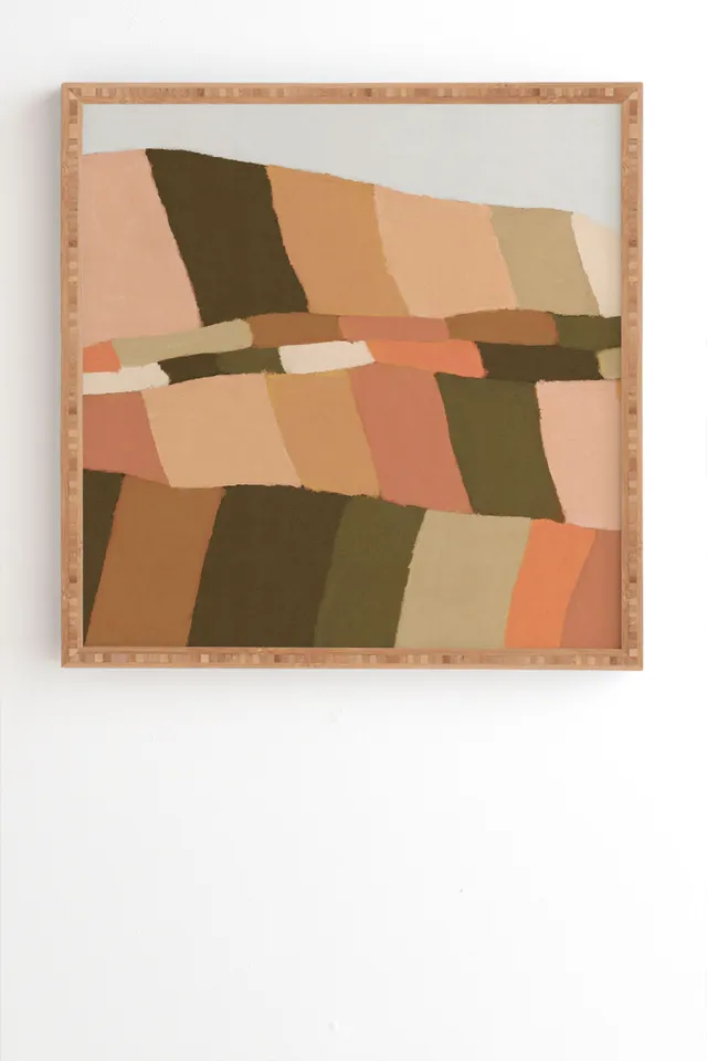 Colorful Hills Ii by Alisa Galitsyna - Framed Wall Art Bamboo 30" x 30"