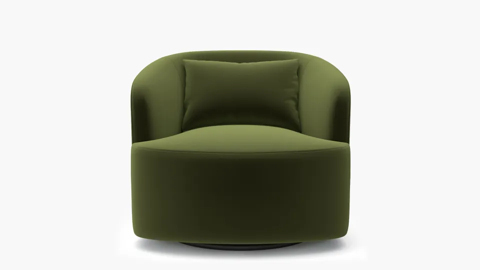 Deco Swivel Chair, Sage Performance Velvet