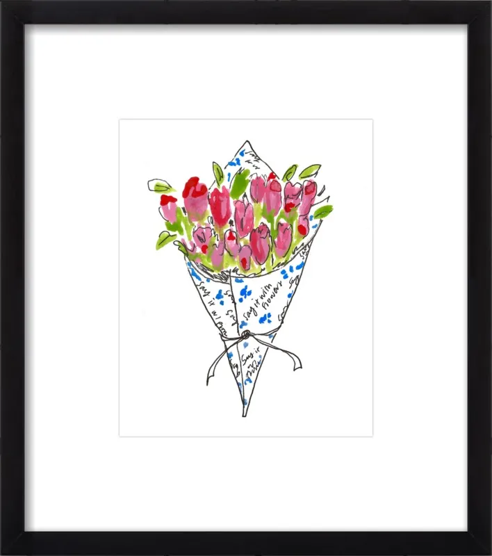 Bodega Flowers in Blue and Pink by Larsen McDowell for Artfully Walls