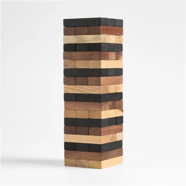 Mixed Wood Tumbling Tower Game