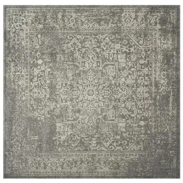 Evermere Distressed Medallion Grey Area Rug