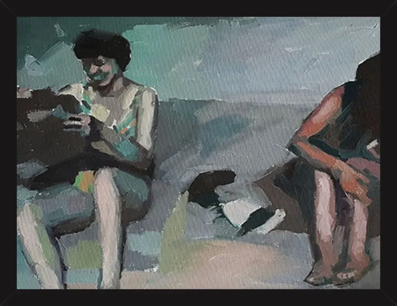 Girls at the beach by Mary Sinner for Artfully Walls