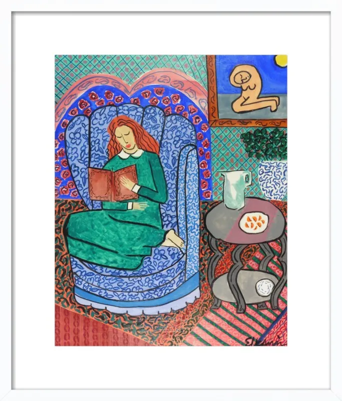 Red Headed Reader by Linda Elksnin for Artfully Walls