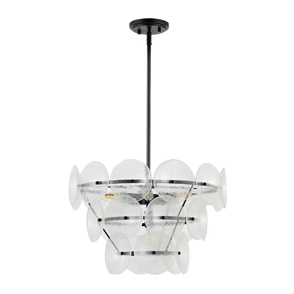 Landreth 6 Light 19" Chandelier - Black/Clear