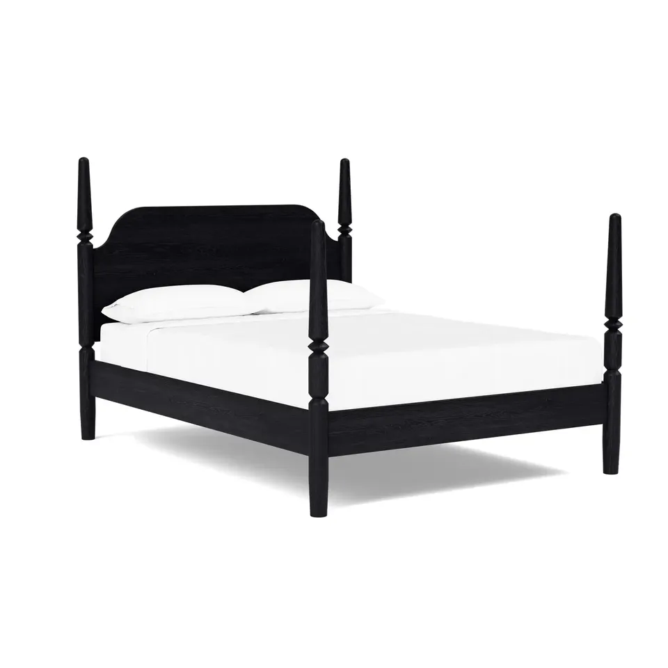 The Citizenry Potomac Four Poster Bed | Queen | Black