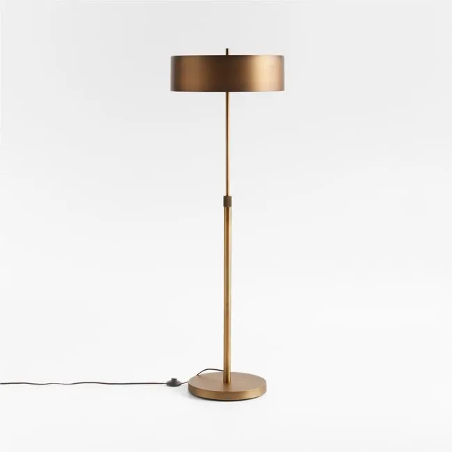Zain Brushed Brass Metal Adjustable Floor Lamp 65"
