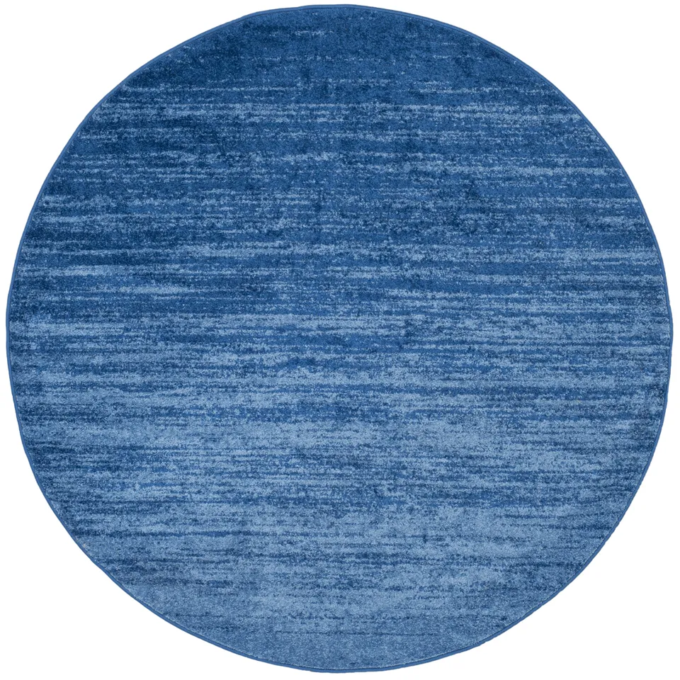Arlo Home Woven Area Rug, ADR113F, Light Blue/Dark Blue,  4' X 4' Round
