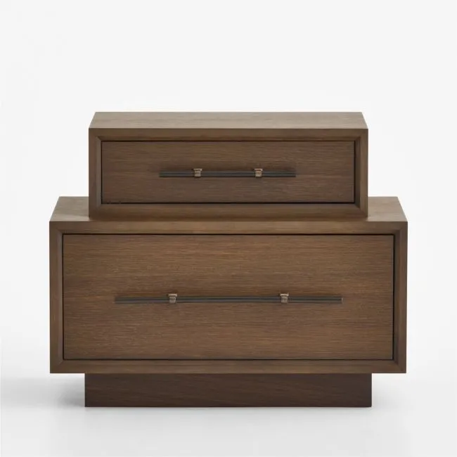 Larchmont 28" Stacked Oak Wood Nightstand