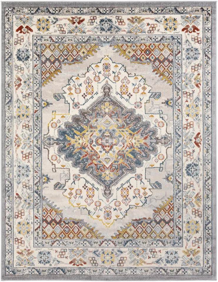 Ankara Gray Indoor 6'7" x 9' Machine Woven Rug
