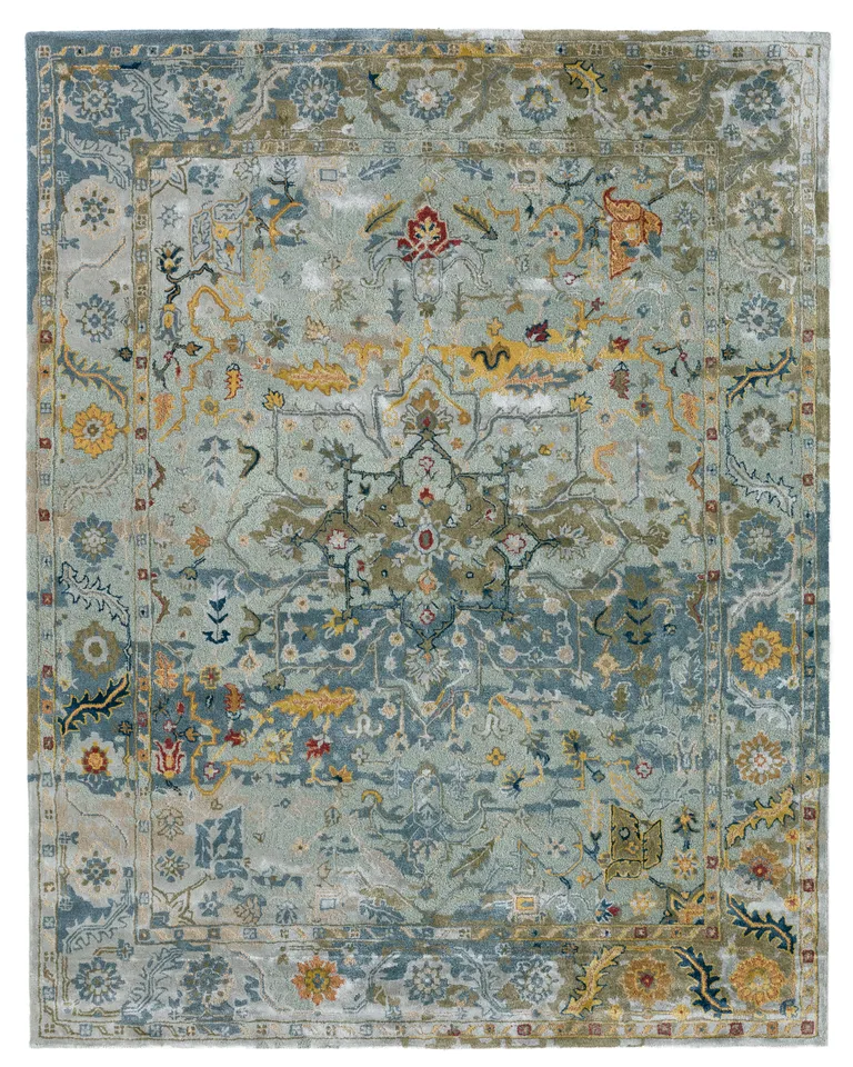 Cristobol CIT05 Handmade Medallion Orange and Gray Area Rug (13'x18')