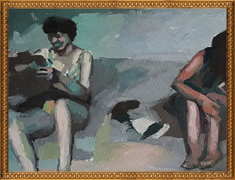 Girls at the beach by Mary Sinner for Artfully Walls