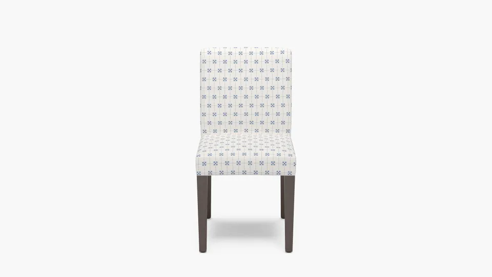 Signature Dining Chair, Delft Meadow Check, Espresso Square Tapered Leg