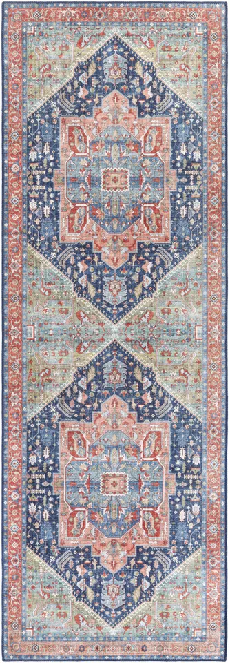 Iris Blue Indoor 2'7" x 7'7" Machine Woven Rug