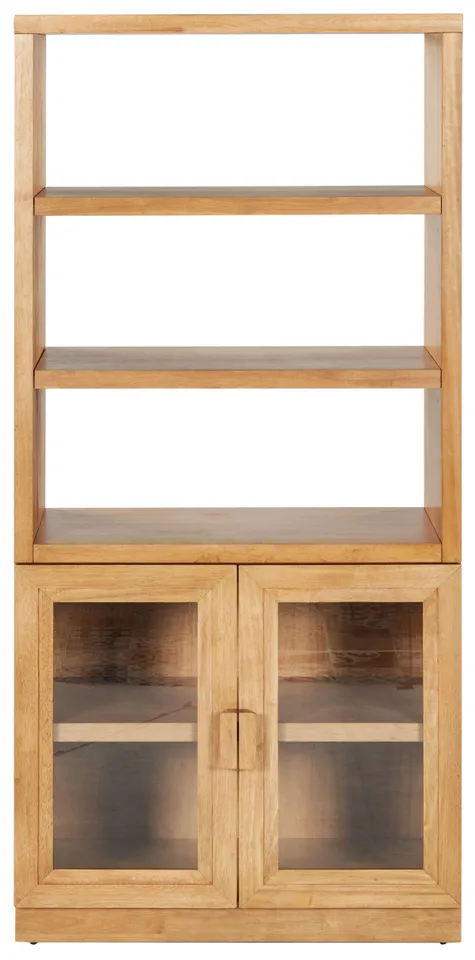 Roades Glass Cabinet Bookcase - Natural