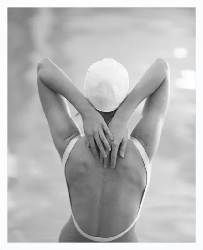 The Swimmer with a white  cap by Lucy Snowe for Artfully Walls