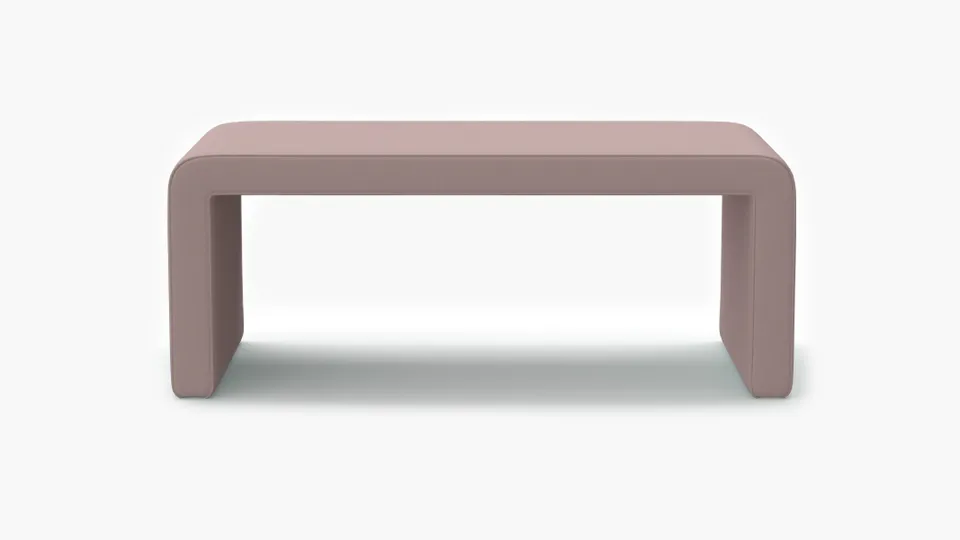 Waterfall Bench, Blush Everyday Linen