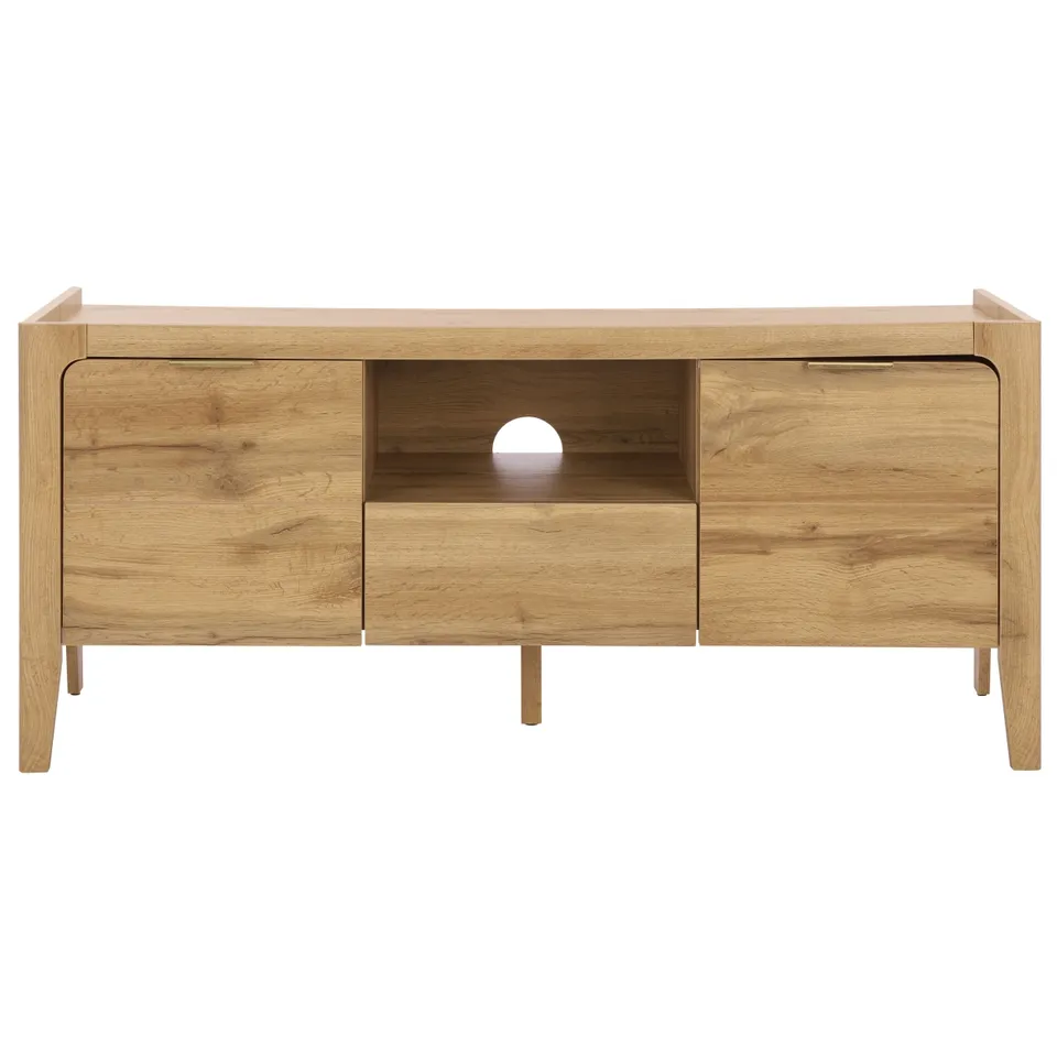 Equit 2 Door 1 Drawer Sideboard - Oak / Brass