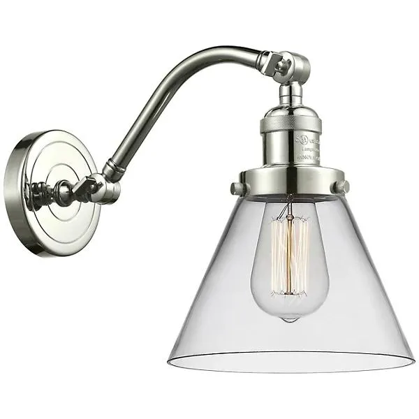 Zachary Glass Curved Arm Wall Sconce