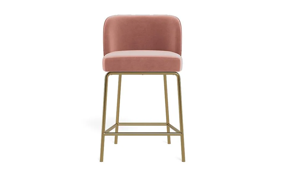 Graham Metal Framed Upholstered Counter Stool with Contrast Piping