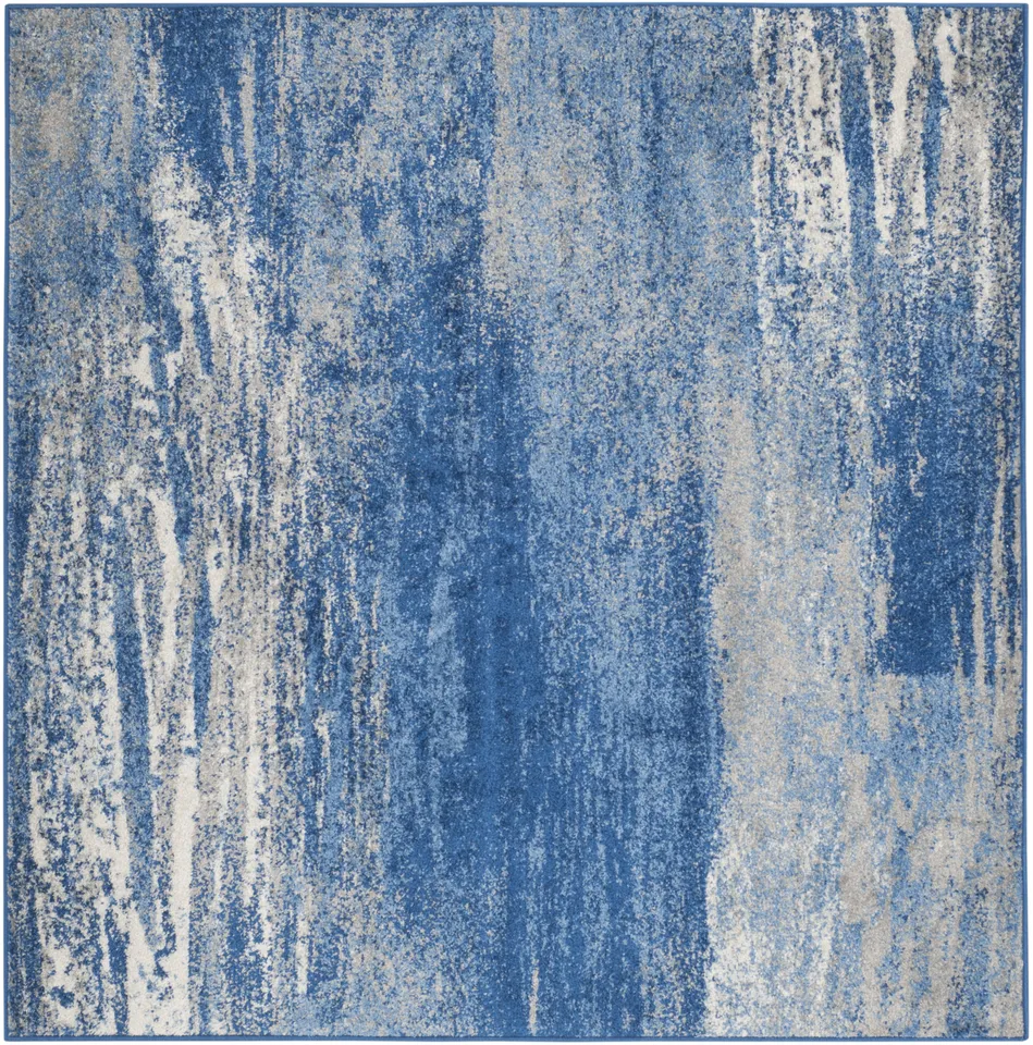 Arlo Home Woven Area Rug, ADR112F, Silver/Blue,  8' X 8' Square