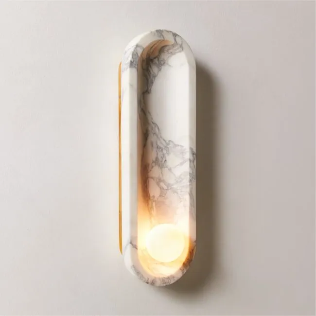 Roxane White Marble Wall Sconce Set of 2 by goop