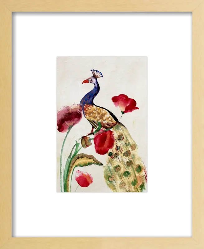 blue gold peacock by Ruti Shaashua for Artfully Walls